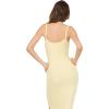 Forever 21 Women’s Rib Midi Dress with Slight Scoop(Yellow)