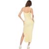 Forever 21 Women’s Rib Midi Dress with Slight Scoop(Yellow)