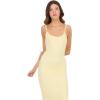 Forever 21 Women’s Rib Midi Dress with Slight Scoop(Yellow)