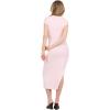 Forever 21 Women’s Short Sleeve Boatneck Midi Dress(Pink)