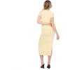 Forever 21 Women’s Short Sleeve Boatneck Midi Dress(Yellow)