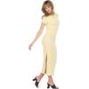 Forever 21 Women’s Short Sleeve Boatneck Midi Dress(Yellow)