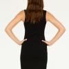 Forever 21 Women’s Sleeveless Midi Dress – Mock Neck Form-Fitting Stretch(Black)