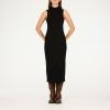 Forever 21 Women’s Sleeveless Midi Dress – Mock Neck Form-Fitting Stretch(Black)