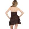 Forever 21 Women’s Strapless Frill Mini Dress Shirred(Brown)