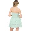 Forever 21 Women’s Strapless Frill Mini Dress Shirred(Green)
