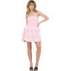 Forever 21 Women’s Strapless Frill Mini Dress Shirred(Pink)