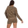 Forever 21 Women’s V-Neck Cardigan & Short Set(Leopard)