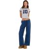 Forever 21 Women’s Wide Leg Light Weight Denim with Drawstring and Pockets(Blue)