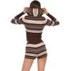 Forever 21 Women’s Zip-up Sweater & Shorts Set(Brown)