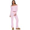 Forever 21 Women’s Bow Detail Top & Pant Set(Pink)