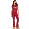 Forever 21 Women’s Graphic Tee Legging Set(Red)
