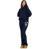 Forever 21 Women’s Hoodie & Foldover Pant Set(Navy)