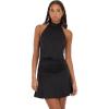 Forever 21 Women’s Mock Neck Halter Dress W/Band(Black)
