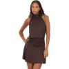 Forever 21 Women’s Mock Neck Halter Dress W/Band(Brown)