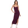 Forever 21 Women’s Rib Midi Dress with Slight Scoop(Burgundy)