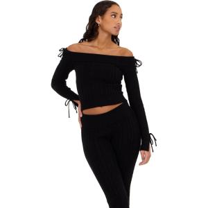 Forever 21 Women’s Bow Detail Top & Pant Set(Black)