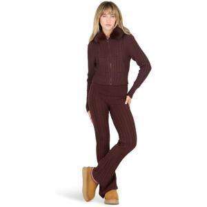 Forever 21 Women’s Cable Knit Hoodie & Flare Set(Brown)