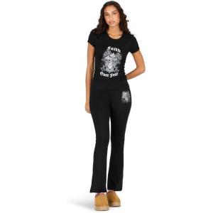 Forever 21 Women’s Graphic Tee Legging Set(Black)