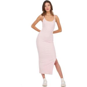 Forever 21 Women’s Rib Midi Dress with Slight Scoop(Pink)