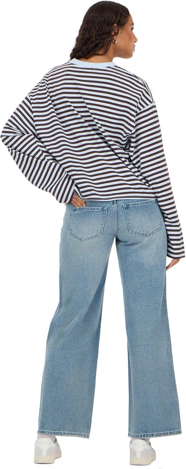 image:imageForever 21 Womens Long Sleeve Crew Neck TopBlue
