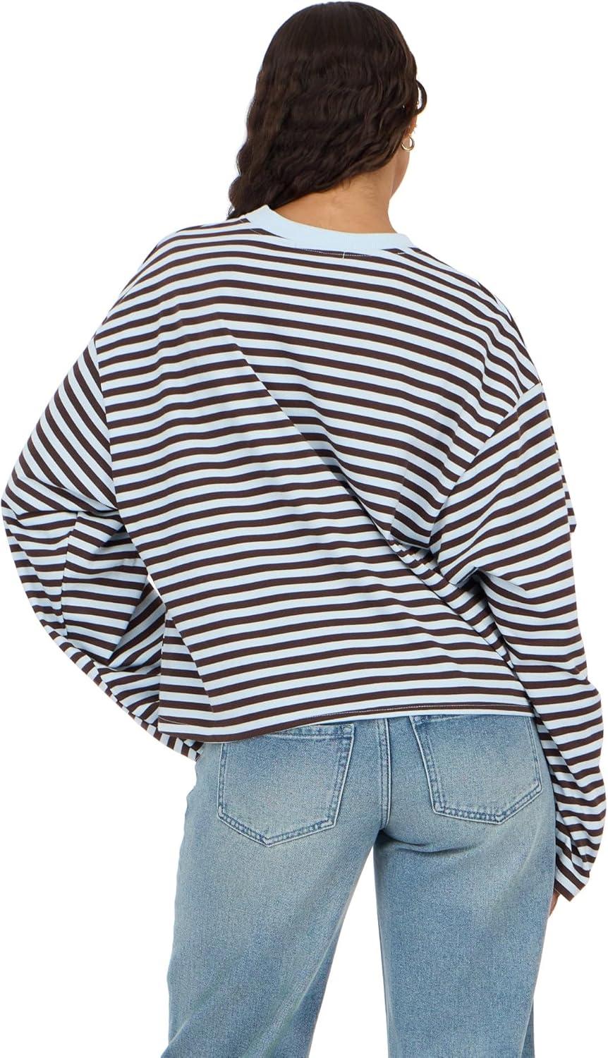 image:imageForever 21 Womens Long Sleeve Crew Neck TopBlue