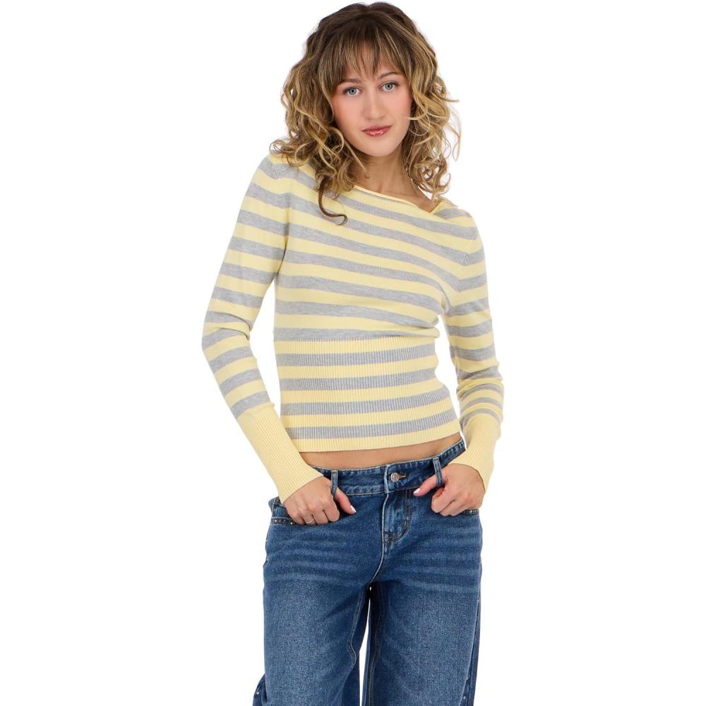 image:imageForever 21 Womens Boatneck Sweater with High Rib StartYellow