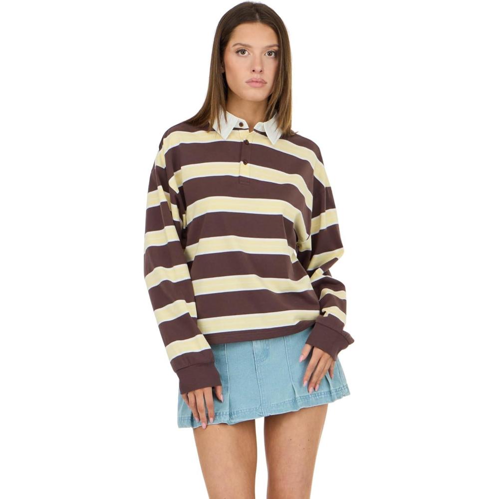 image:imageForever 21 Womens Oversized Polo Style ShirtBrown
