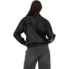 Forever 21 Women’s Bomber Jacket With Zip Front Faux Leather Outerwear(Black)