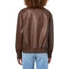 Forever 21 Women’s Bomber Jacket With Zip Front Faux Leather Outerwear(Brown)