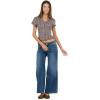 Forever 21 Women’s Collared Button-Down Top with Ruffle Hem and Cinched Under-Bust Line(Brown)