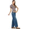Forever 21 Women’s Collared Button-Down Top with Ruffle Hem and Cinched Under-Bust Line(Brown)