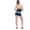 Forever 21 Women’s Foldover Tube Top with Stripes and Graphics(Navy)