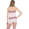 Forever 21 Women’s Foldover Tube Top with Stripes and Graphics(Pink)