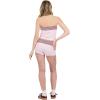 Forever 21 Women’s Foldover Tube Top with Stripes and Graphics(Pink)