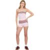 Forever 21 Women’s Foldover Tube Top with Stripes and Graphics(Pink)
