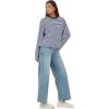 Forever 21 Women’s Long Sleeve Crew Neck Top(Navy)