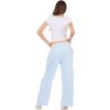 Forever 21 Women’s Wide Leg Jogger Pants with Patch Details(Blue)