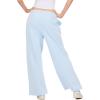 Forever 21 Women’s Wide Leg Jogger Pants with Patch Details(Blue)