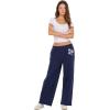 Forever 21 Women’s Wide Leg Jogger Pants with Patch Details(Navy)