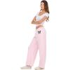 Forever 21 Women’s Wide Leg Jogger Pants with Patch Details(Pink)