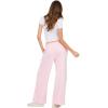Forever 21 Women’s Wide Leg Jogger Pants with Patch Details(Pink)
