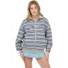 Forever 21 Women’s Boyfriend Fit Zip-up Hoodie With Yarn-dyed Stripes(Heather Grey)