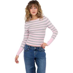 Forever 21 Women’s Boatneck Sweater with High Rib Start(Pink)