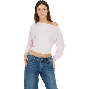 Forever 21 Women’s Long Sleeve Off-Shoulder Dolman Top with Banded Bottom(Heather Grey)