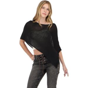 Forever 21 Women’s Poncho Top with Asymmetrical Hem(Black)