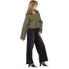 Forever 21 Women’s Cropped Trench Jacket With Double-breasted Closure(Green)