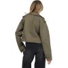 Forever 21 Women’s Cropped Trench Jacket With Double-breasted Closure(Green)