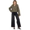 Forever 21 Women’s Cropped Trench Jacket With Double-breasted Closure(Green)