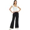 Forever 21 Women’s Wide Leg Nylon Pants with Bow Details(Black)